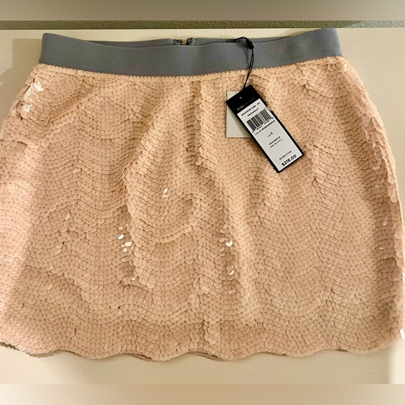 NWT BCBG MAXAZRIA Peach/ Pink Sequin MICHAELA Skirt. SMALL - Picture 3 of 9